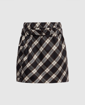 Brunello Cucinelli Checked wool skirt MP165G4095