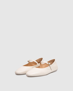 Marsell Strascico ivory leather ballet flats MW8526P015