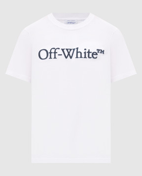 Off-White White T-shirt with textured logo 44MAA16MF26J005
