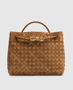 Bottega Veneta Andiamo brown suede bag 856001V5ZZ8
