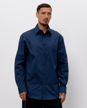 Balmain Blue shirt with logo embroidery HH1HS590CG76