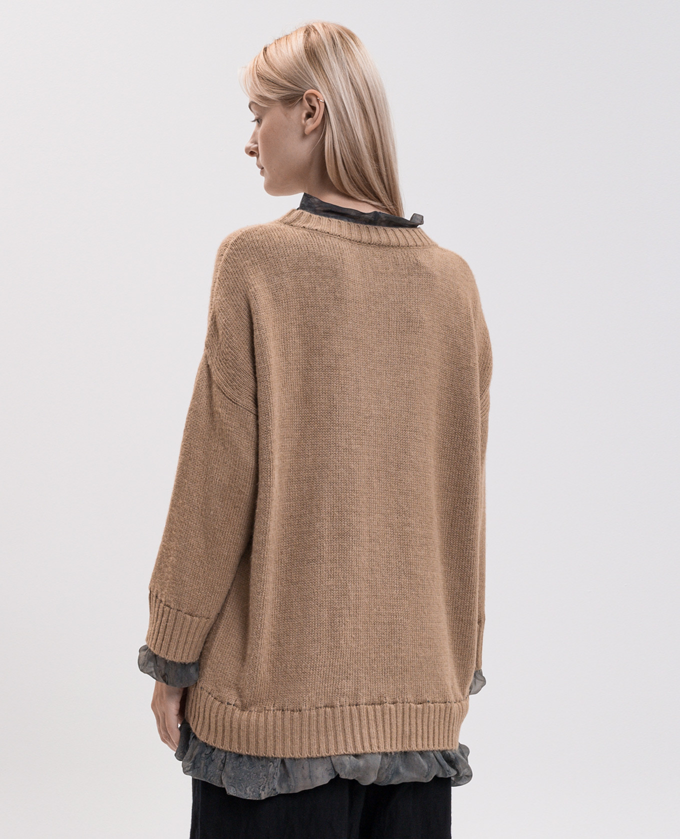 Brown silk sweater Masnada 4