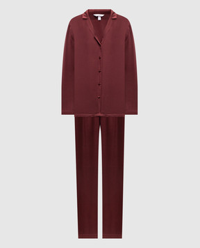 Dore & Rose Burgundy silk pajamas SILKPJSET