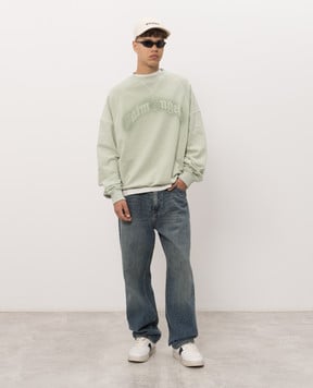 Palm Angels Green sweatshirt with logo print PAMBA005FL001