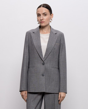 Peserico Gray jacket with patterned wool A0170206413
