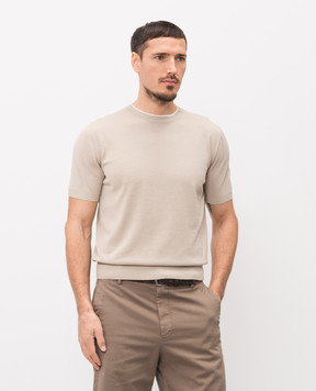 Canali Beige cotton T-shirt MK02460C1161
