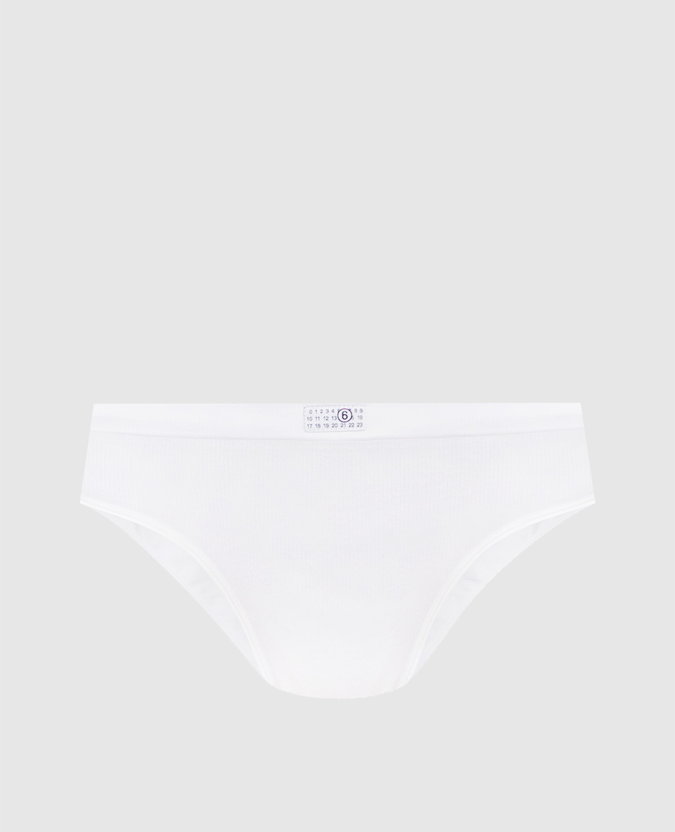 White briefs with logo patch
