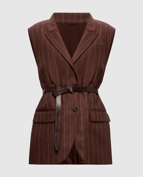 Brunello Cucinelli Brown striped wool vest MG5547258P