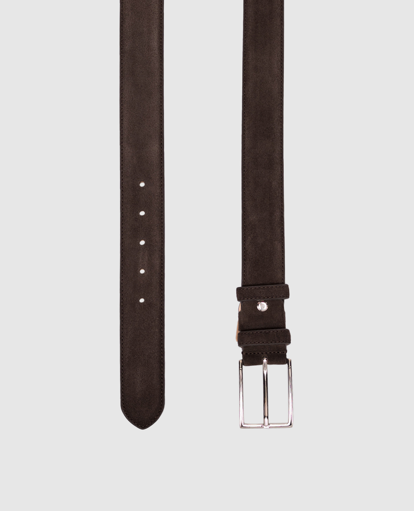 Brown suede belt with logo engraving Doucal's 3