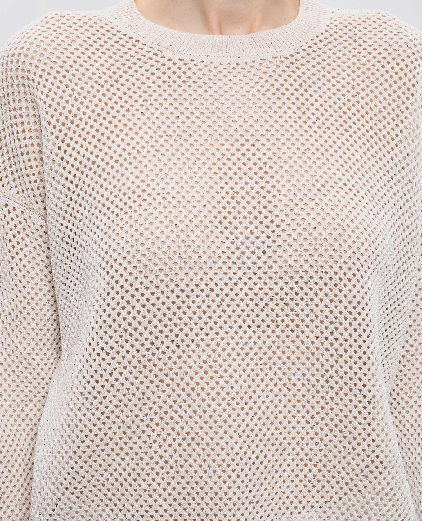 White openwork jumper with sequins Peserico 5