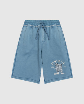 Dolce&Gabbana Children's blue shorts with print L4JQXEG7PTL26