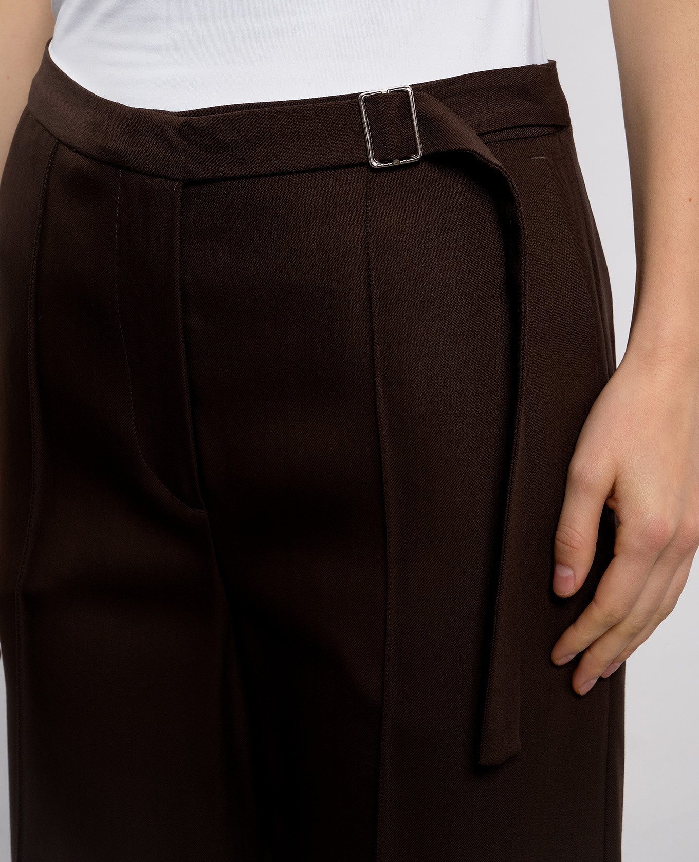 

Brown PRATT flared trousers with wool Loulou de Saison