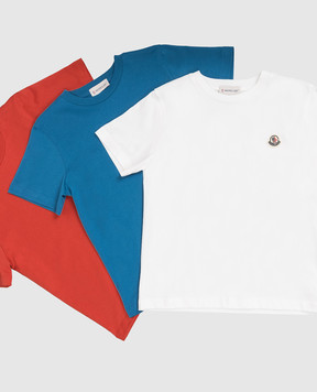 Moncler ENFANT Children's set of T-shirts with logo patch L19548C0003389AT9