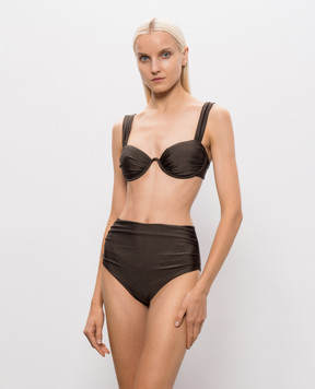 Simkhai Brown Anniston swimsuit top 1269044SW