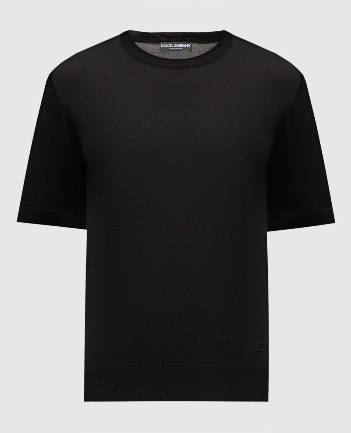 Black silk T-shirt
