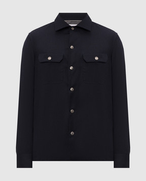 Brunello Cucinelli Navy blue wool shirt MY6660721