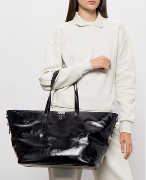 Off-White Black glossy leather Binder bag OWWNA01F26LT01