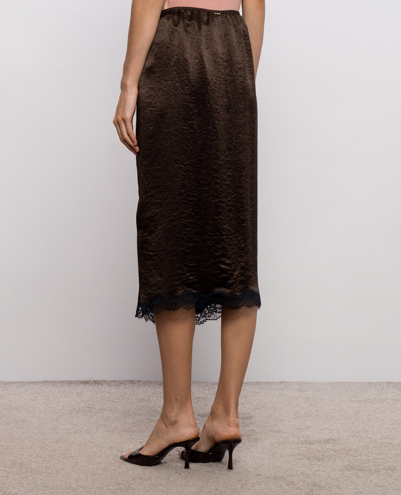 Brown skirt with a reaper effect Twinset 4