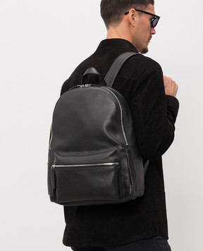 Orciani Laio Micron black leather backpack P00711MIC