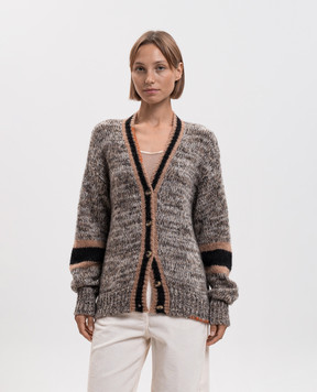 Momoni Orvan brown cardigan with wool MOKN02271MO