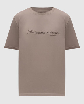 Brunello Cucinelli Brown T-shirt with embroidered inscription M0B138518