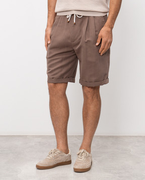 Brunello Cucinelli Brown linen shorts MH255U0020