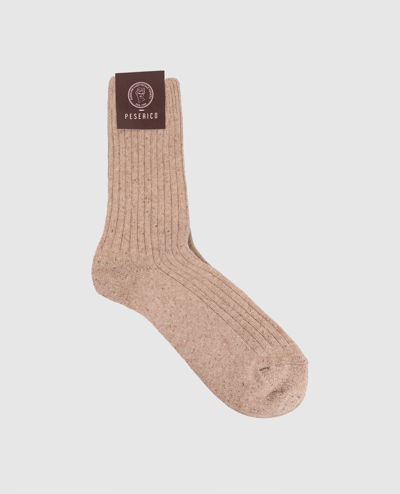 Beige socks with wool and silk