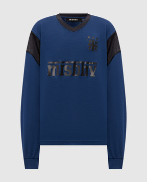 Misbhv Blue long-sleeve shirt with logo print 261U111