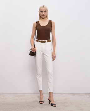 Max Mara Weekend ABITURO jeans in ivory color WKDABITURO