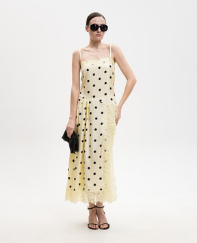 Max Mara Sportmax Yellow CAPO silk polka dot dress SPXCAPO