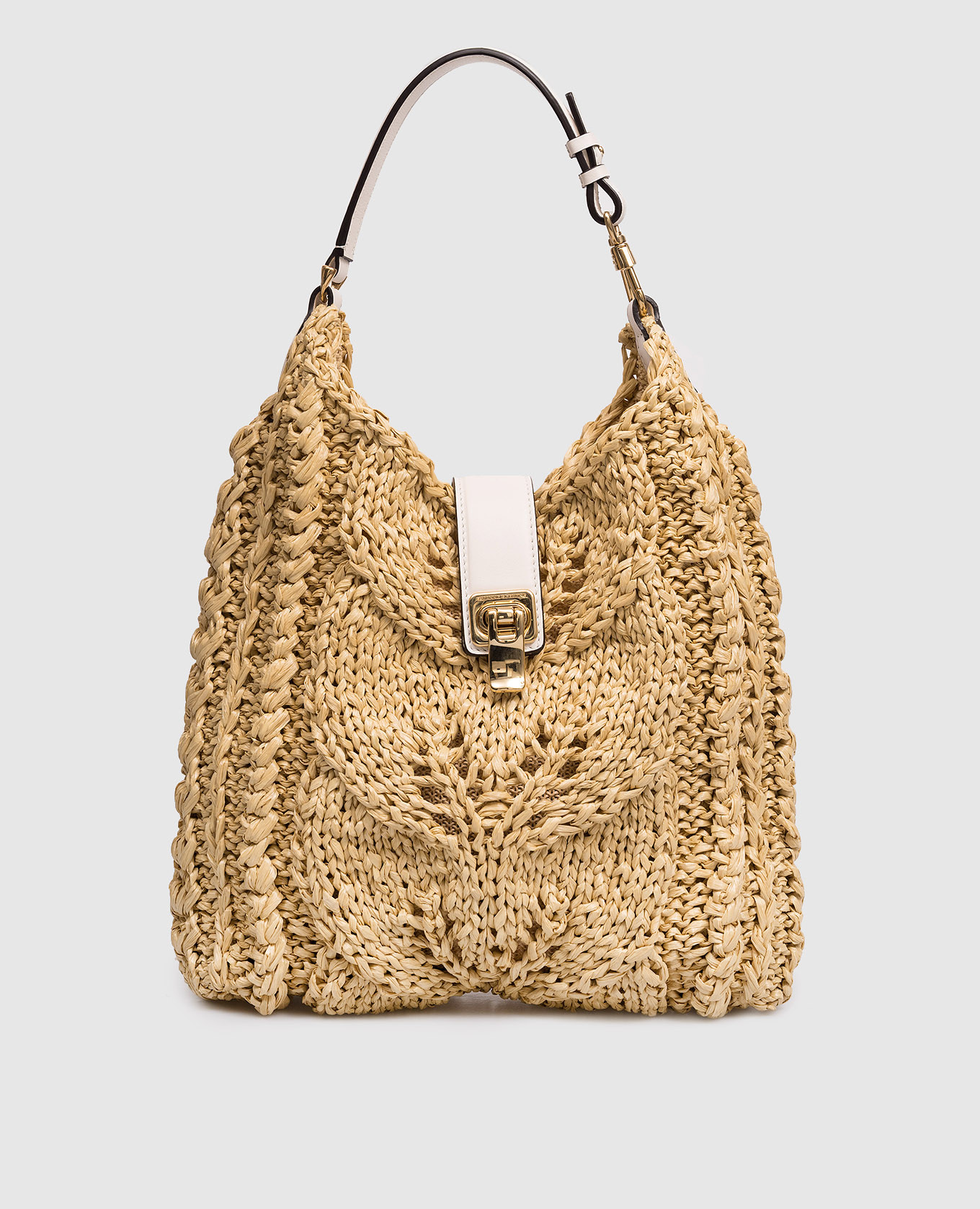 

Beige raffia hobo bag Ermanno Scervino