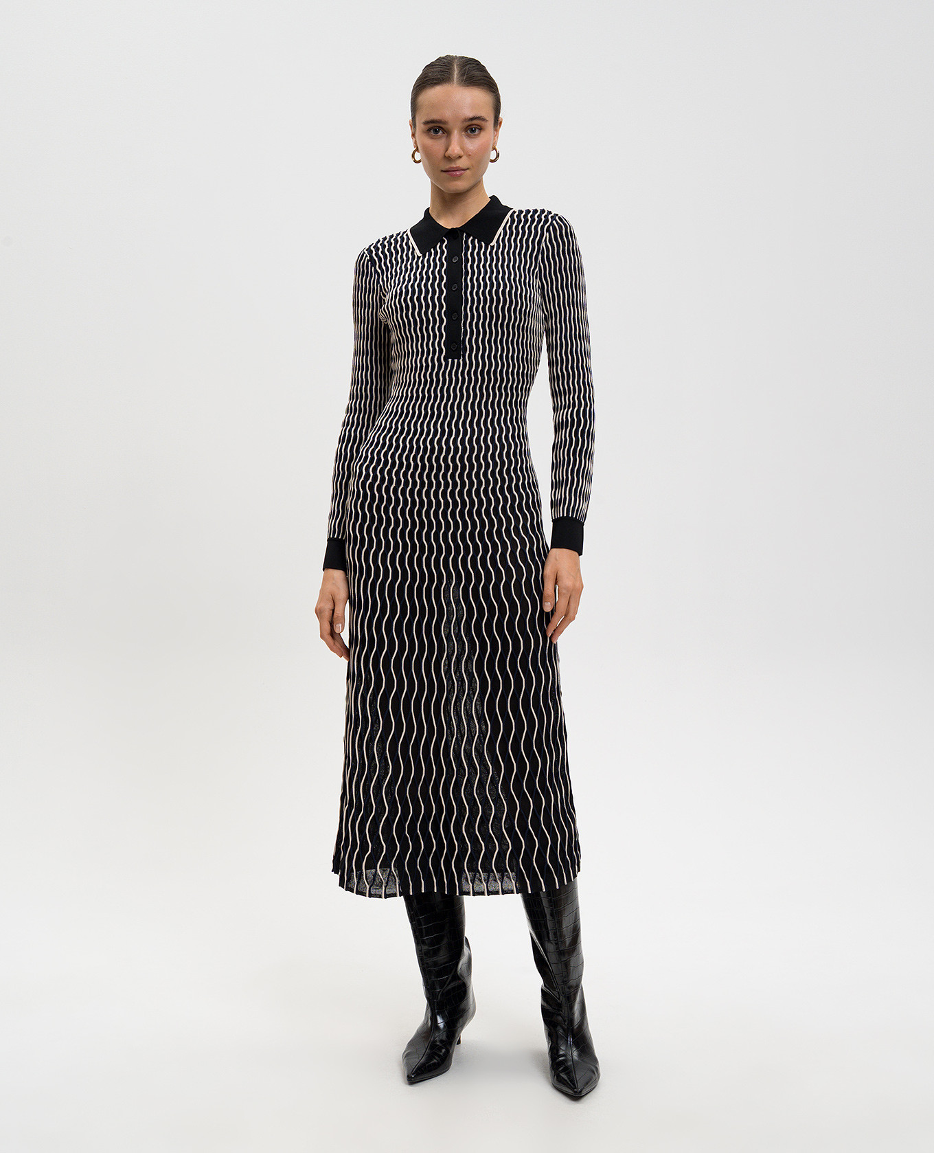 

Kassidy black patterned polo dress Simkhai