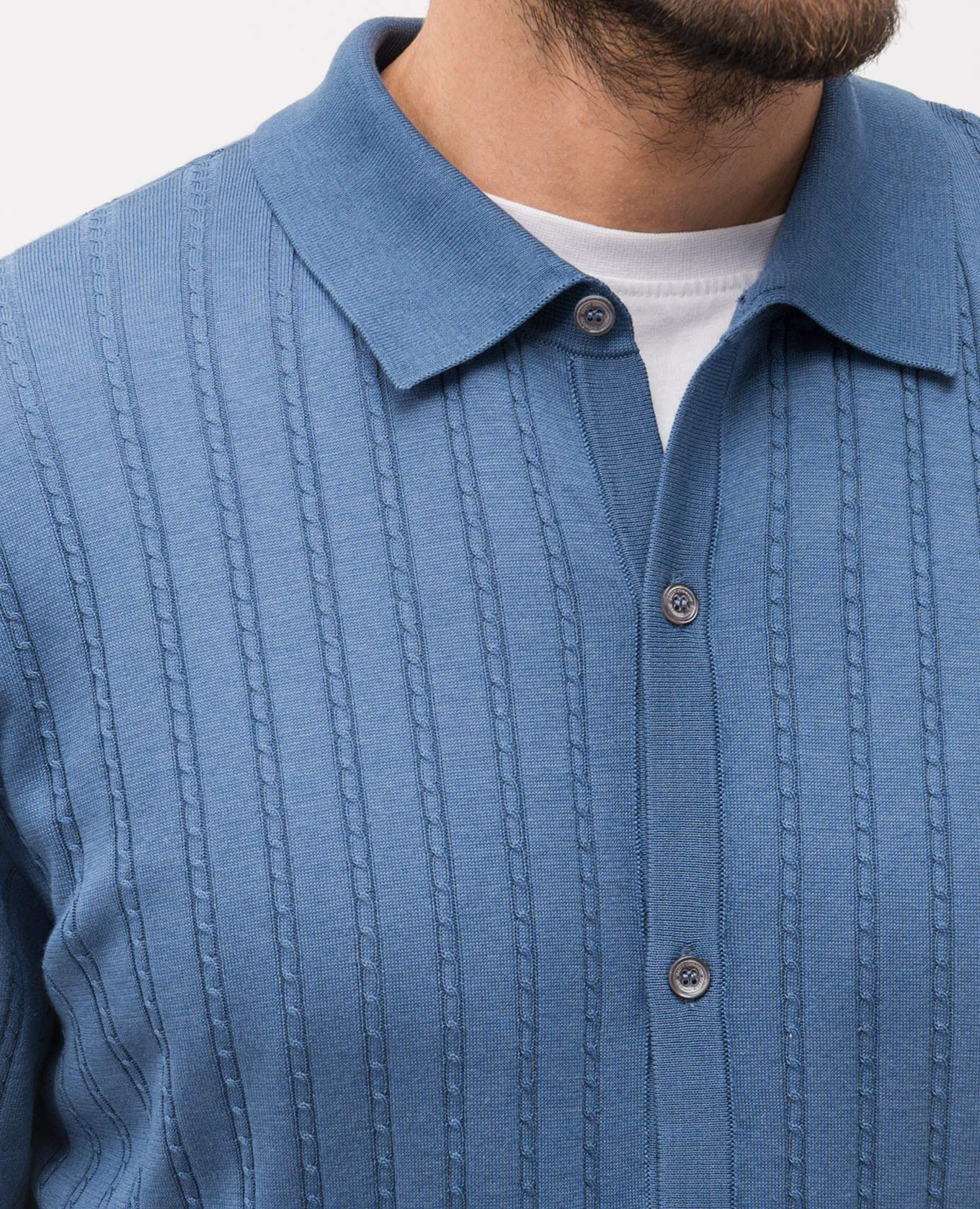 

Blue short-sleeved silk cardigan Brett Johnson
