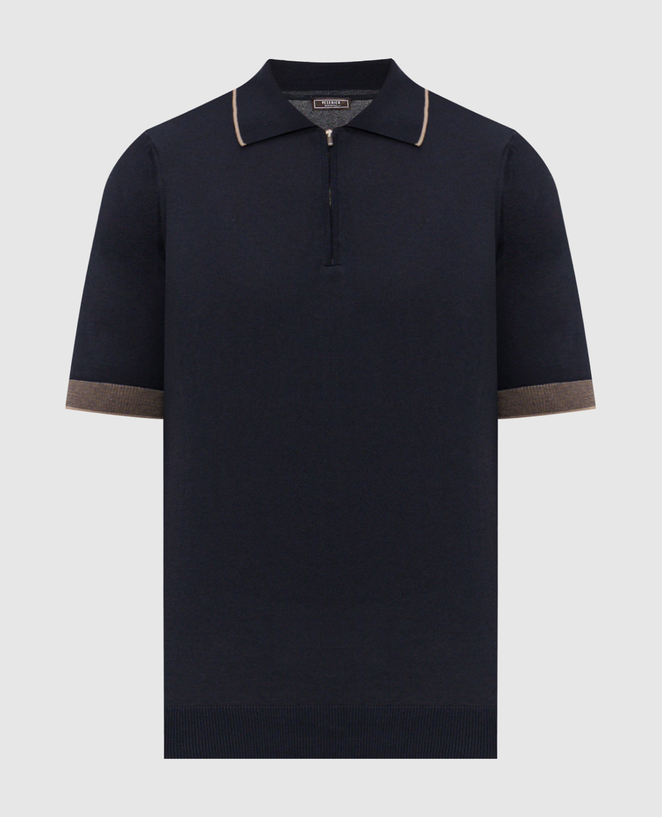 Blue polo with piping
