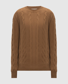 Ami Paris Brown sweater with textured pattern UKS880KN0189