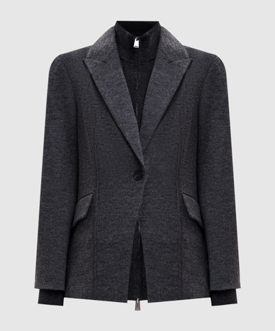 Graue Jacke aus Wolle