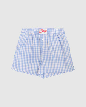 MC2 SAINT BARTH Kids' Blue Boxy Check Shorts BXY00103941L