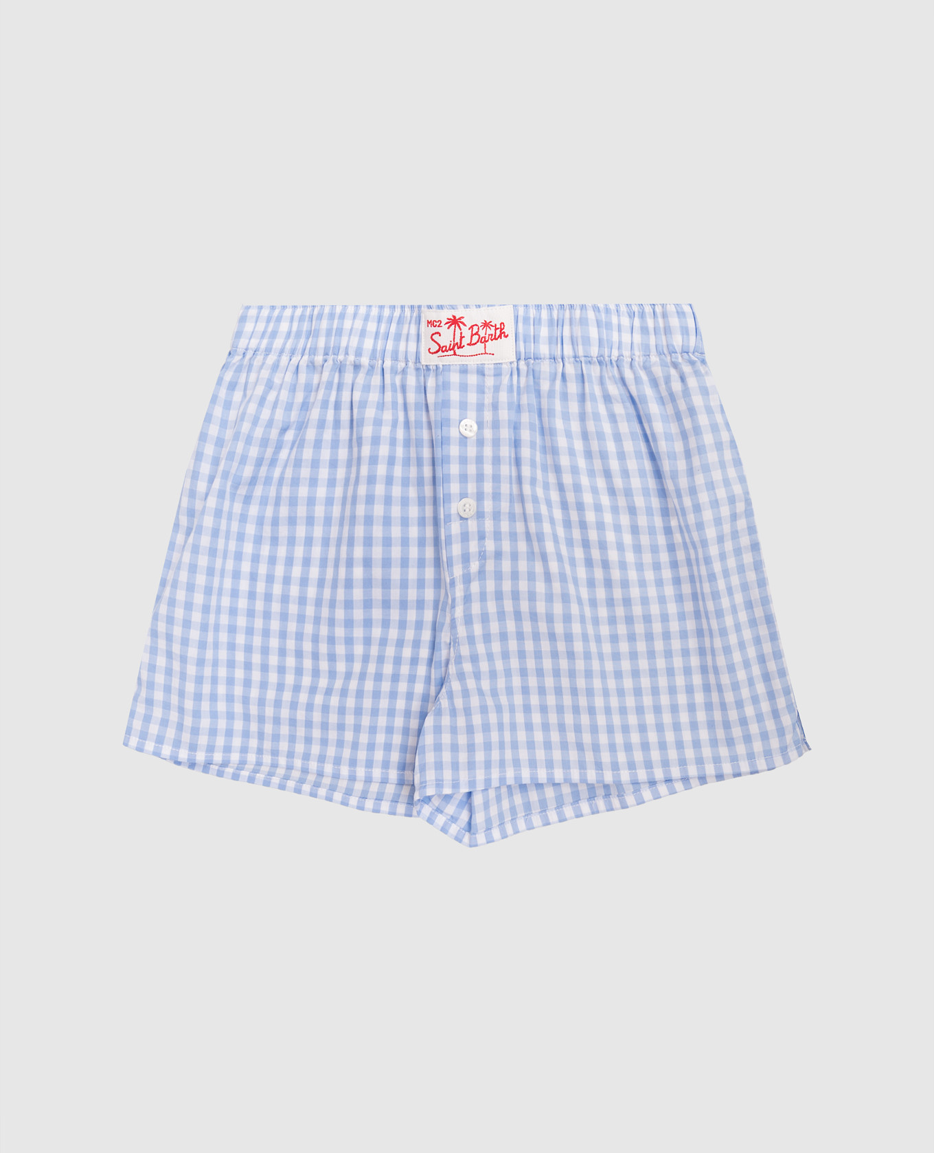 

Kids' Blue Boxy Check Shorts MC2 SAINT BARTH, Light blue