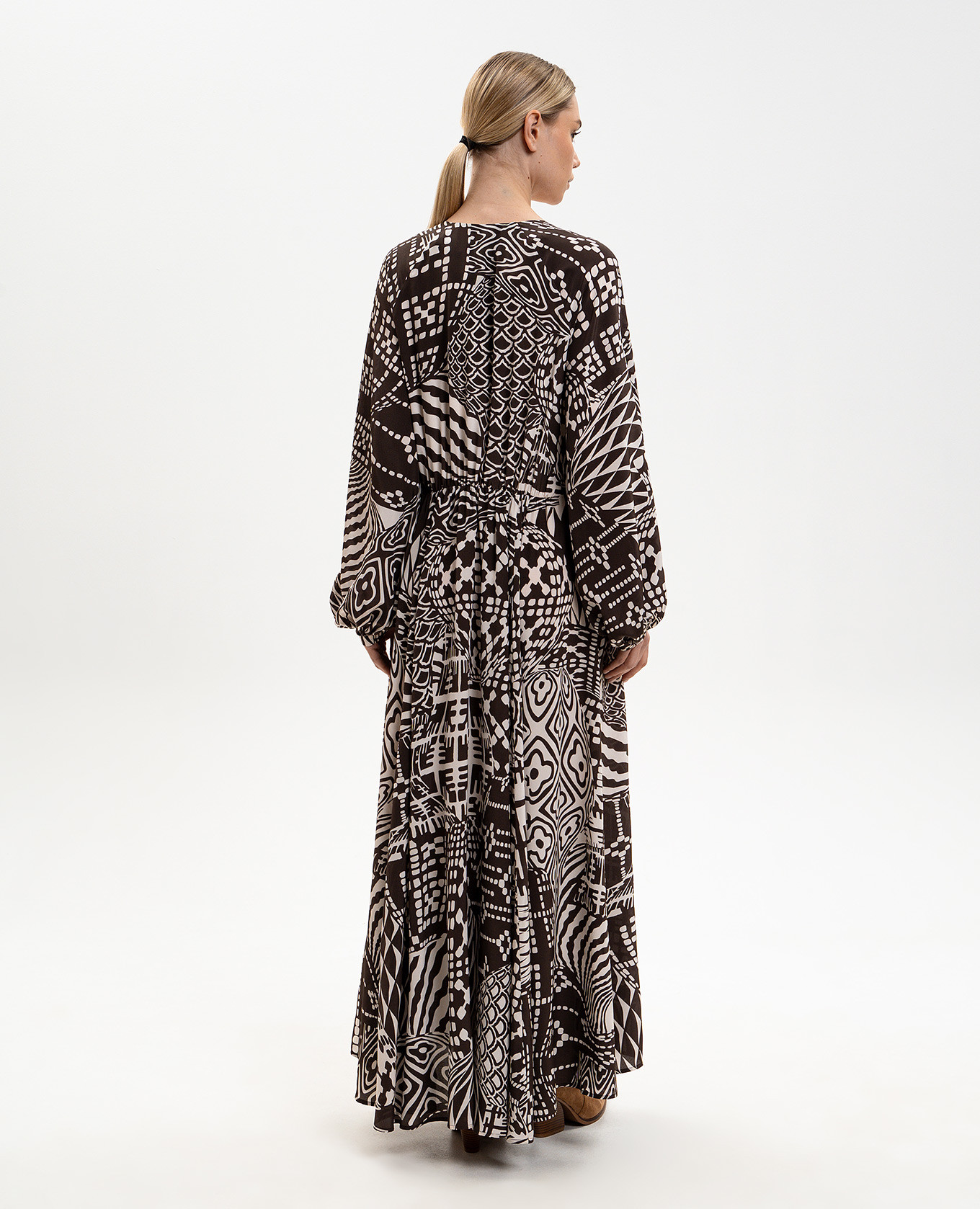 Brown silk maxi dress FRANCISCO Momoni 3