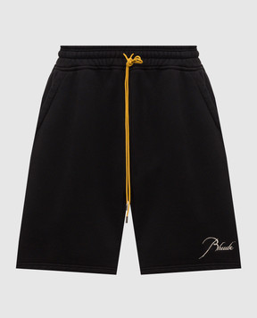 Rhude Black shorts with logo embroidery RHSS26SH03012