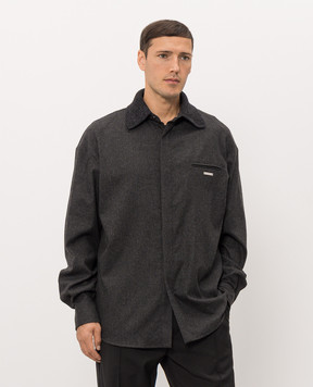 Iceberg Gray shirt with wool G0203104