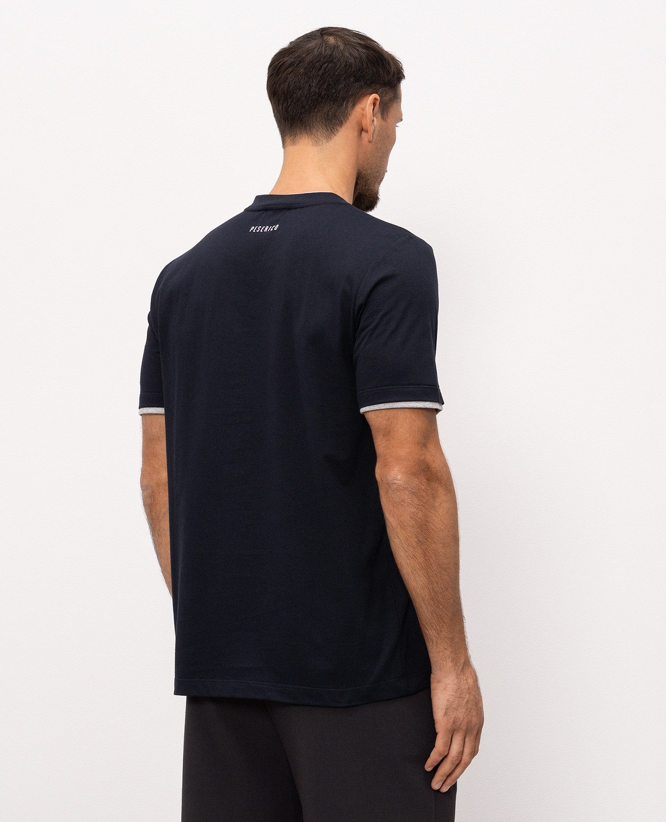 Blue t-shirt with logo print Peserico 3