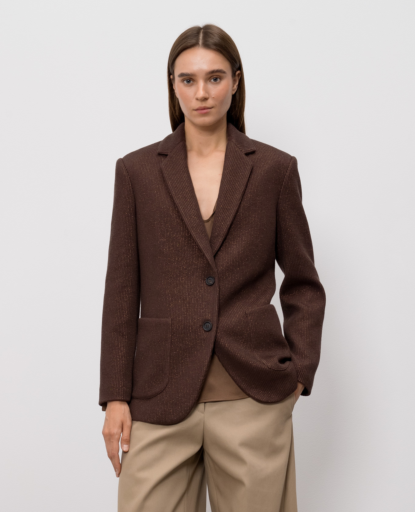

Brown jacket with lurex Brunello Cucinelli