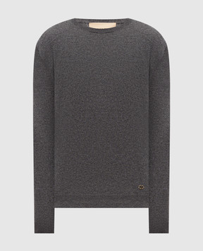 Valentino Grey cashmere jumper with embroidered emblem 9V3KC37KBCG