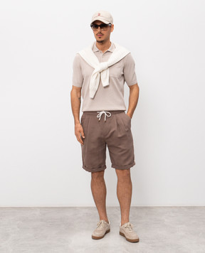 Brunello Cucinelli Beige polo shirt with a pattern M29806205