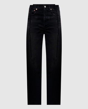 Vetements Black jeans with logo patch MH27DJ086B