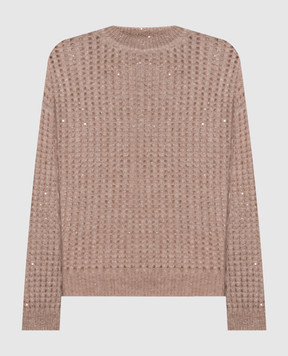 Peserico Beige openwork sweater with wool A99247F05G9100