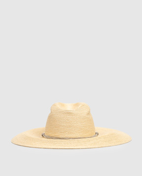 Peserico Beige hat with monil chain S36221C0CC848