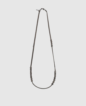 Peserico Gray monil chain necklace with beads A35528C0CC900