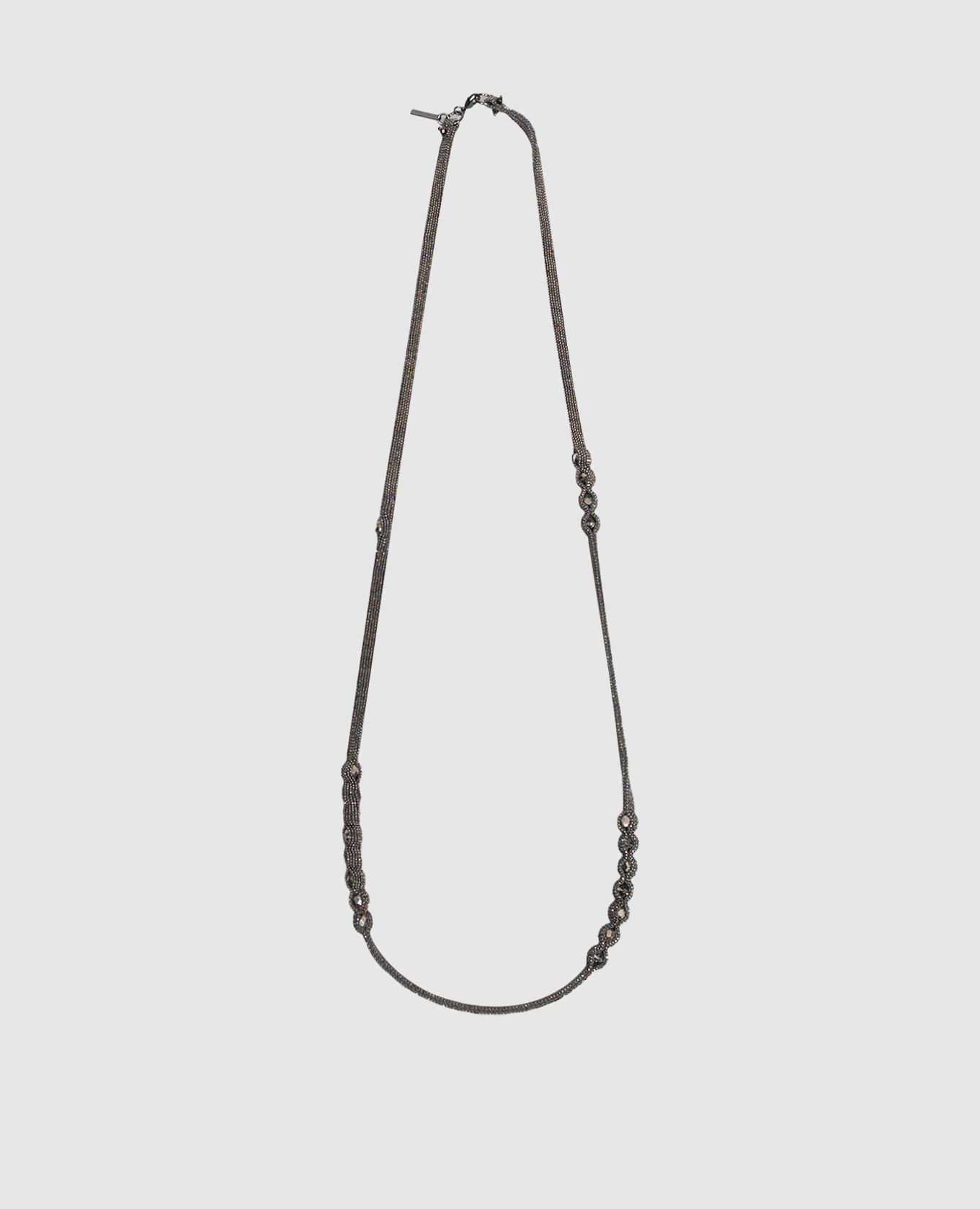 Gray monil chain necklace with beads Peserico